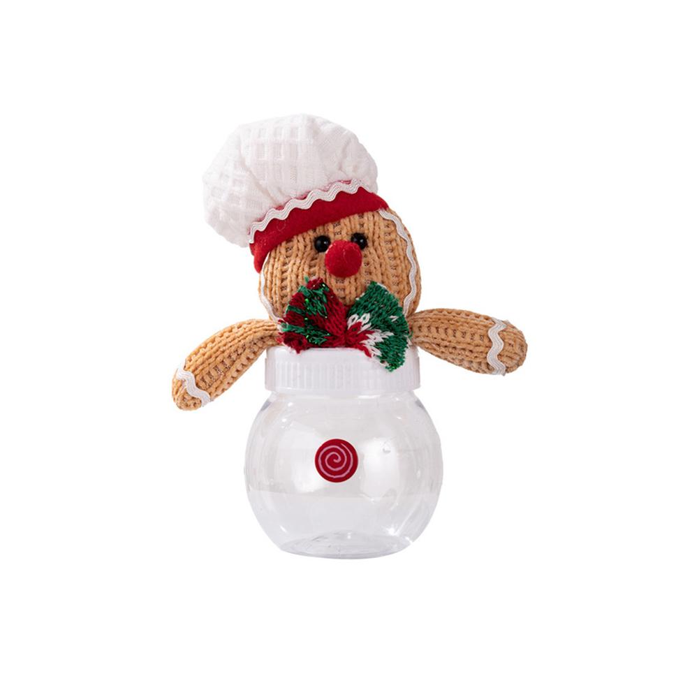 

Seasonal Biscuit Man Candy Jar for Storing Treats and Snacks Fabric and Plastic Material Built for Longevity and Holiday Use