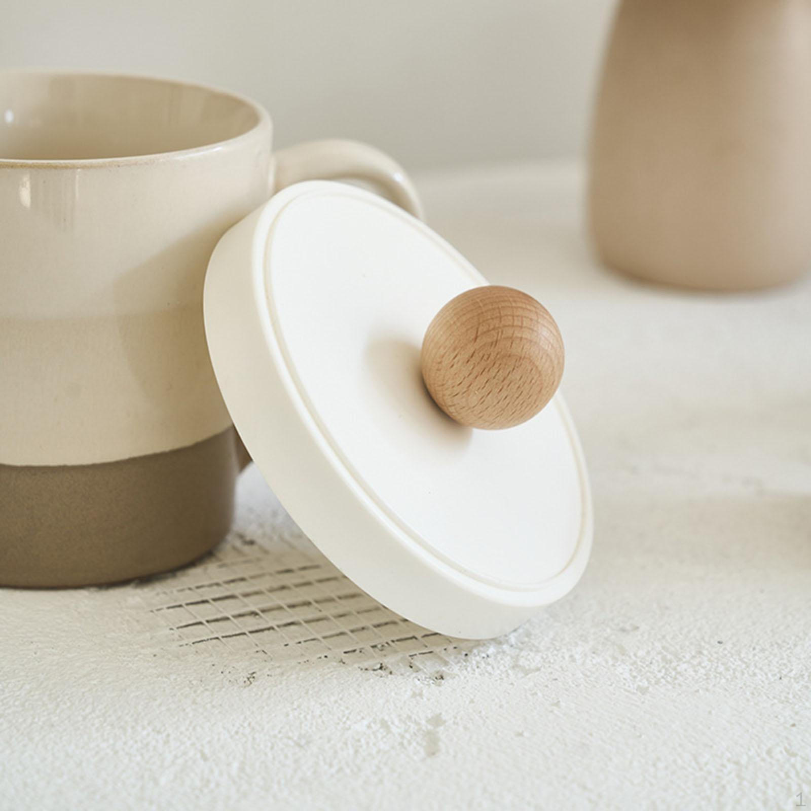 

Coffee Mug Cover Drink Cup Tea Lid Reusable for Travel Morning Gym белый