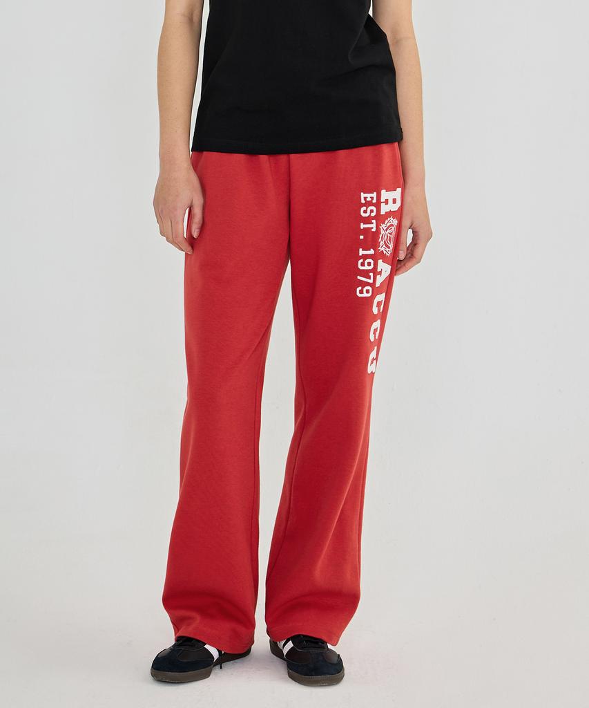 TAKEASY Women'S Applique Wide Pants (Brick Red)