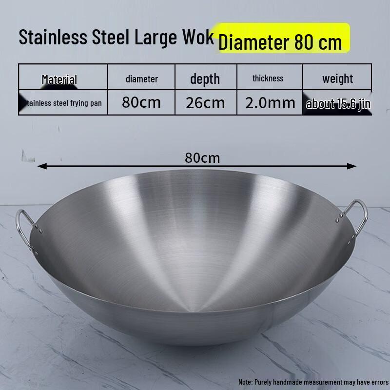 Commercial Thickened Stainless Steel Wok
