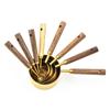 Wooden Handle Stainless Steel Measuring Cup Measuring Spoon Eight Piece Bartending Graduated Measuring Spoon Set Baking Tool