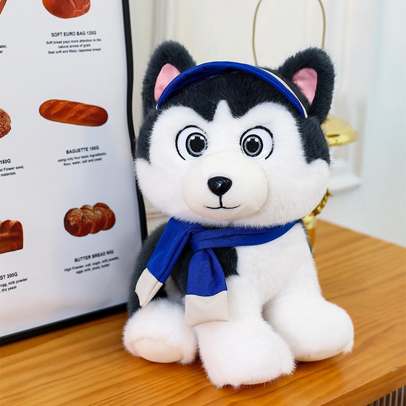 

Kawaii Plush Animal Dolls - Husky, Rabbit, Panda Cushion Ornament for Kids 23cm 0.16kg білий