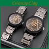 Elegant Gear Dial Compass Steel Band Watch Trendy Gift For Couples