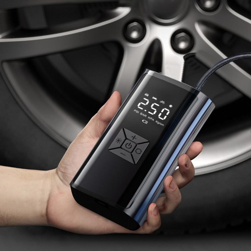 Car Air Compressor Mini-Portable Wireless Digital Electric Inflator Pump Inflatable for Auto Motorbike Bicycle-Tire Ball