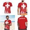 Swiss Switzerland Soccer Football Tshirt 3D Print National Flag JERSEY Training Round Neck Unisex Men Women Sport CHEER Short Sleeve Uniform