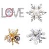 Women Brooch, Snowflakes LOVE Bouquets Compact Versatile Pin, Lapel Collar Badge with Imitation Pearl Cubic Zirconia Inlay