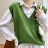 Early Spring Ladies Vest Vest with Shirt Outer Wear Spring and Autumn V-neck Loose Student Waistcoat Outer Wear