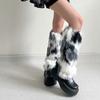 Faux Furs Leg Warmers for Women Thermal Plush Boot Covers Toppers Cuffs for Winter Fashion and Party Costumes Streetwear