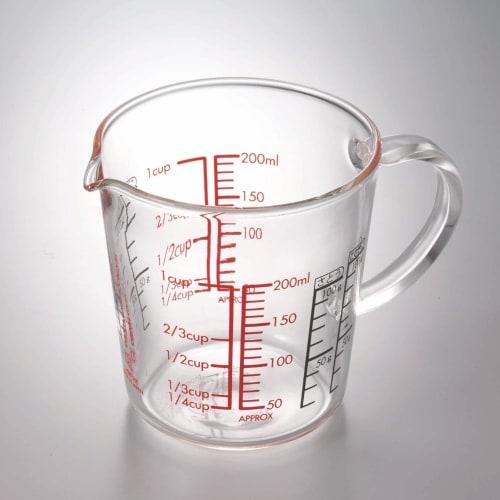 HARIO Wide Measuring Cup, Heat-Resistant Glass, with Handle, Multi-Purpose, 200ml, Made In Japan, CMJW-200