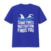 Funny Swimming Shark Motivational Slogan Print Casual T Shirt vintage Washed Top For Everyday Wear Slightly fashion Stretched