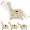 Vidaxl Reclining Massage Armchair, Cream, Fabric Upholstered