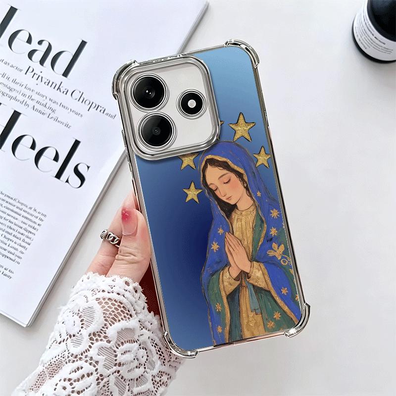 Virgen Mary Virgin De Guadalupe Soft Phone Case For Xiaomi Redmi Note 14 15 Pro Plus 13 12 11S 11T 5G 10 9S 9 Plating Anti-Fall