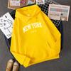 Sudadera con capucha para hombre y mujer, diseño de ciudad de Nueva York, EE. UU., con letras estampadas, estilo Harajuku, informal, holgada, ropa deportiva