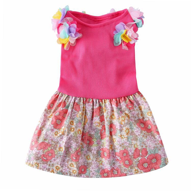 Summer Floral Mesh Dog Dress - Sunflower Skirt for Pets