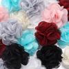 2pcs 5.5cm Chiffon Fabric Flowers Colorful Burnt Edge Artificial Flowers For Wedding Party DIY Handmade Clothing Headwear Decor