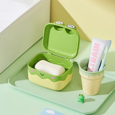 Soap Rack With Lid No Drilling Wall Mounted Double Layer Soap Holder Soap Sponge Dish Bathroom Accessories Soap Dishes Self Adhesive