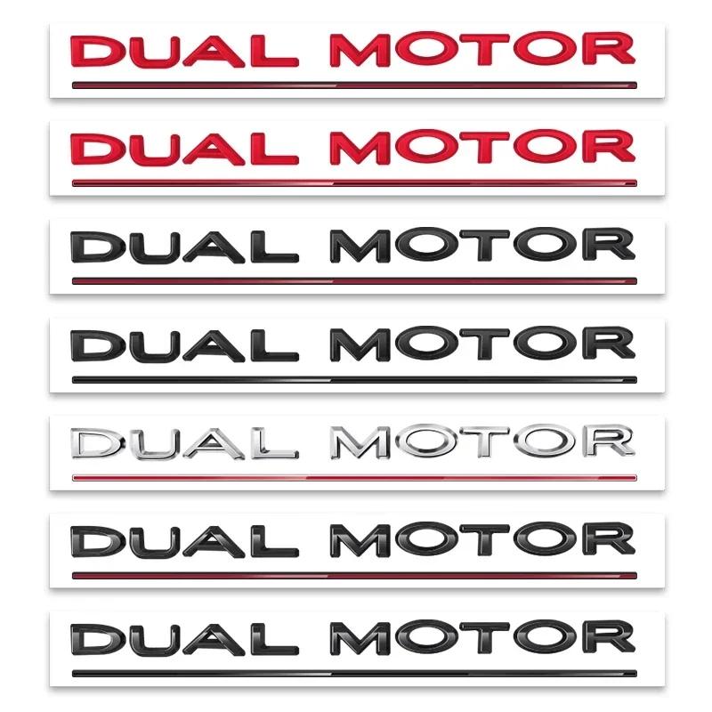 מדבקת רכב 2025 חדשה טסלה DUAL MOTOR אותיות מודגשות סמל עבור טסלה דגם 3 Y S X עיצוב רכב שיפוץ תא מטען תג מדבקה