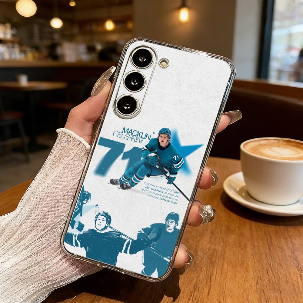 COOL M-Macklin Celebrini Phone Case For Samsung Galaxy S24 S25 S23 S22 S21 Plus S24 S25 Transparent Cover Case
