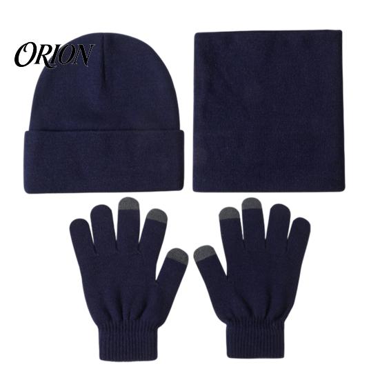 Thermal Cold Weather Accessories Winter Warm Three-piece Set, Knitted Hat, Scarf And Touch Screen Head Neck Hand Protection Gloves Essentials,