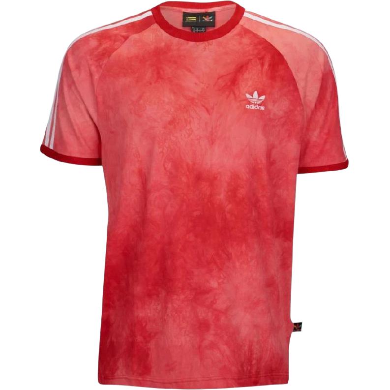 Adidas Originals Pharrell Williams Hu Holi Scarlet Striped Pullover Comfortable Short Sleeve T-Shirt Men Tops CW9101