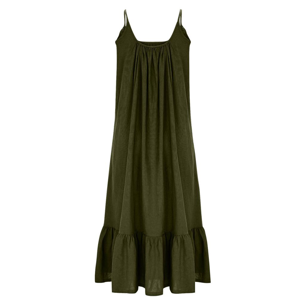 Women's Backless Strapless Dresses, Backless Loungewear Dress, Sleeveless, House Dress, Long Dress With Back Bow