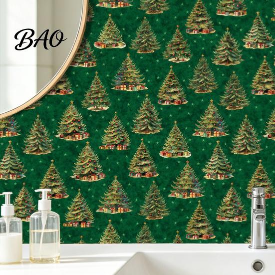 Removable Wall Stickers for Holiday Party Christmas Tree Decals, Large Pine Backdrop Sticker, Peel And Self Adhesive Paper Bedroom Stick Art