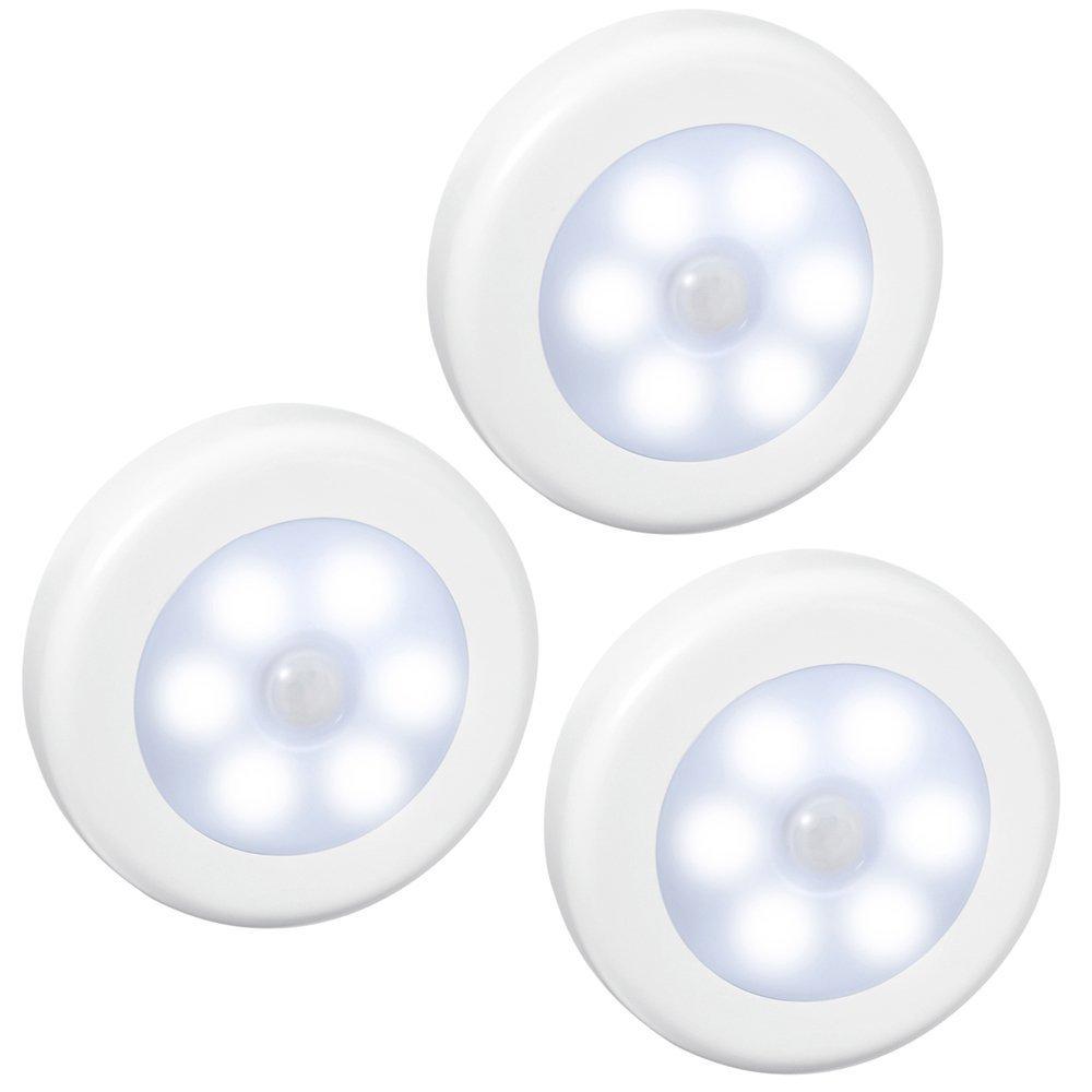 

Latest AMIR Motion Sensor Battery Operated LED Light with 3M Tape and Indoor Night Light Light, Magnet, Wireless, Compact, (White)