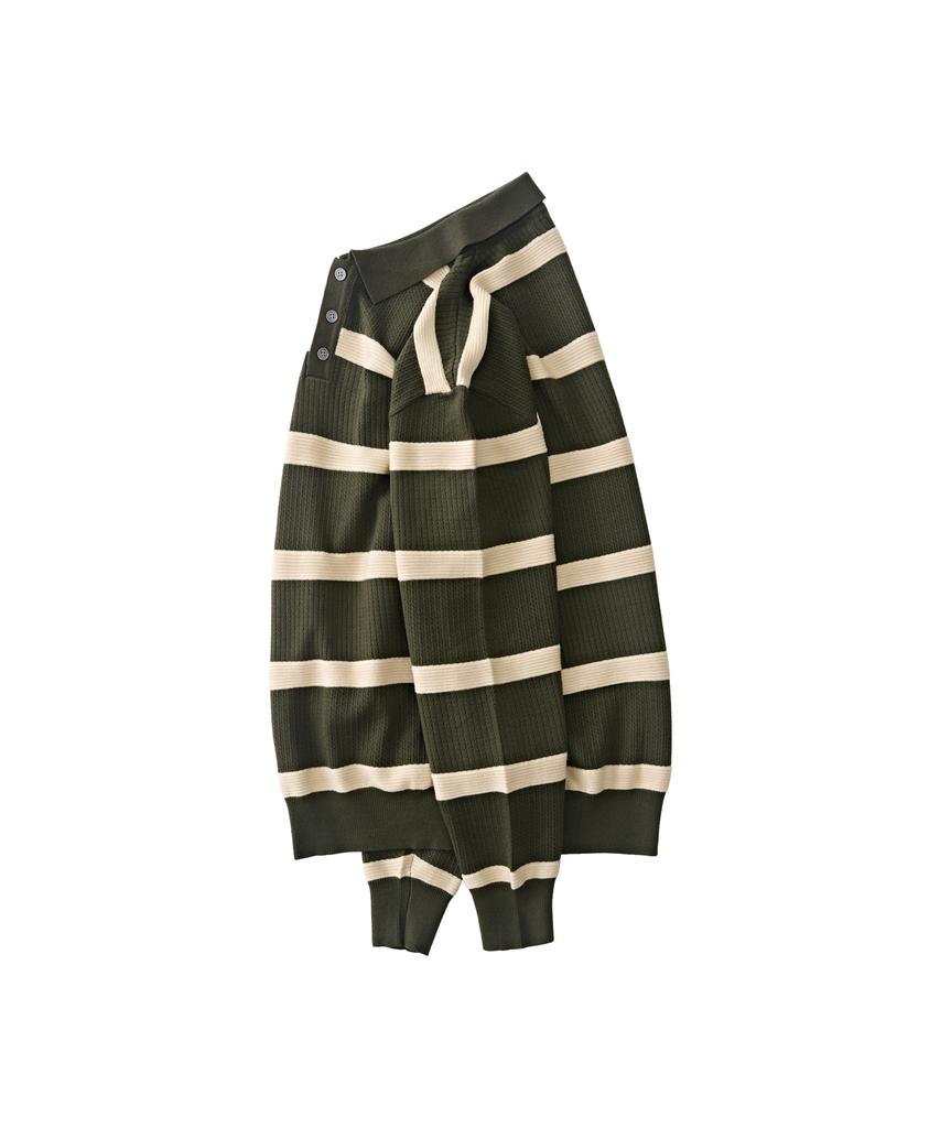 ANALOG MOOD Modern Striped Knit (Khaki)