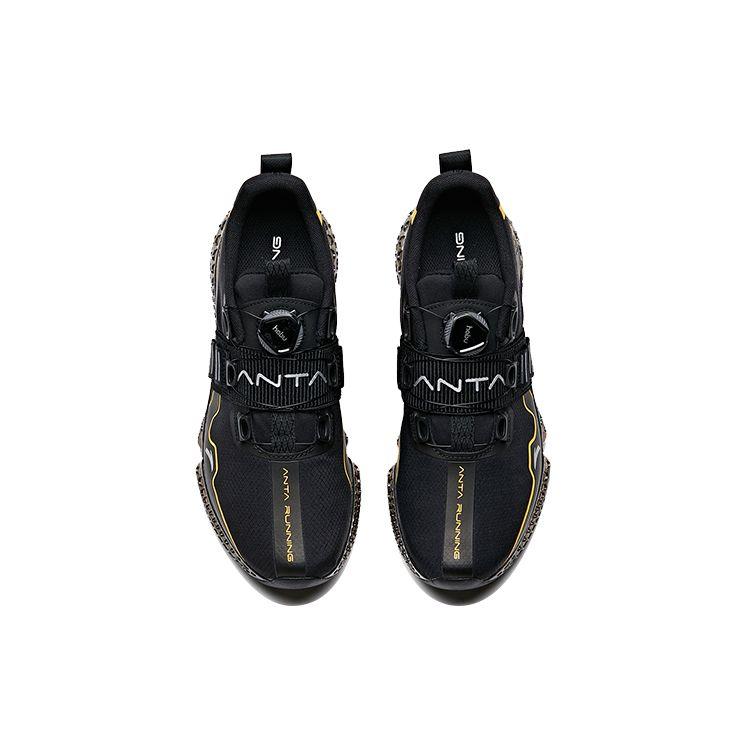 ANTA Men BOA Closure Cushioned Running Shoes Black Yellow 112015590-2