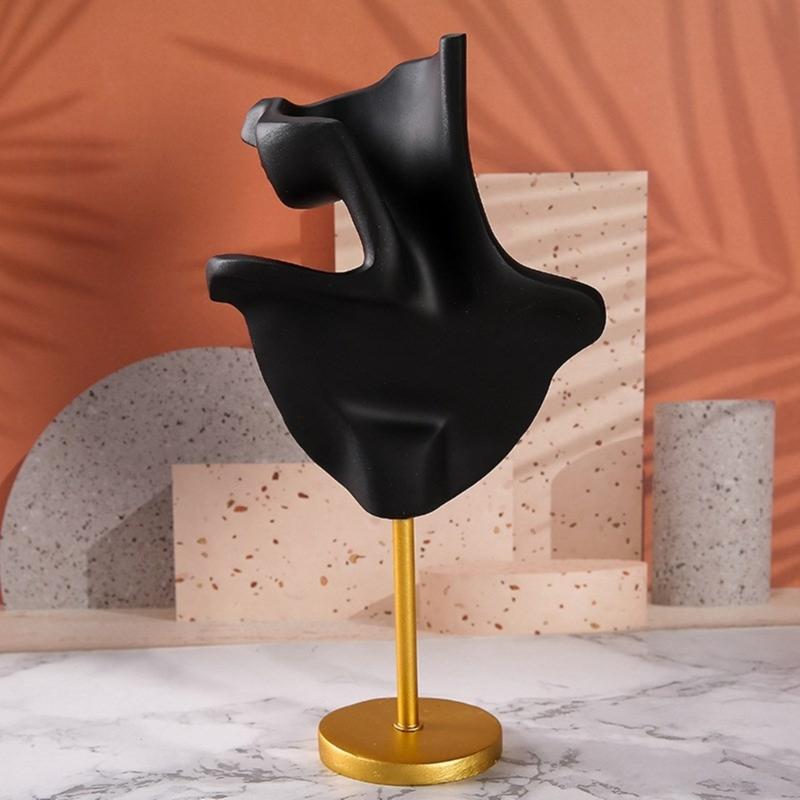 Chic Neck Model Stand Chic Necklace Bust Stand Jewelry Model Organizer Earrings Display Stand Resin Texture for Jewelry