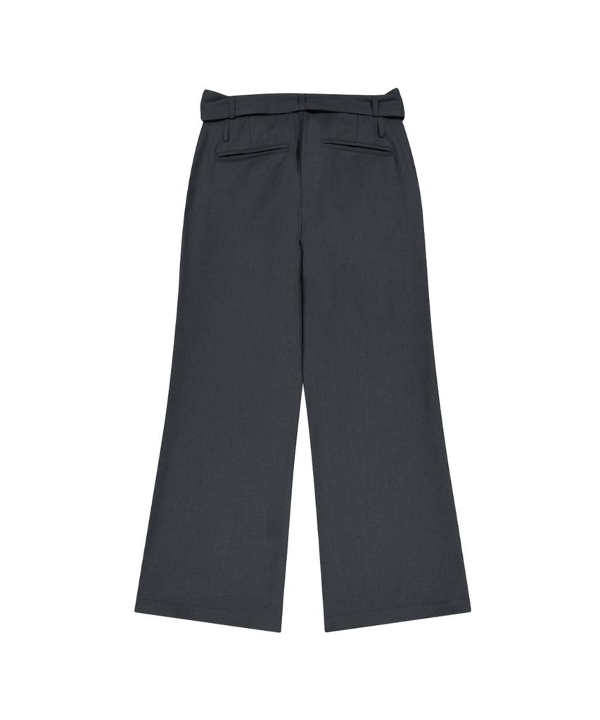 IUGAMAKARAS Belted Contrast Trousers (Dark Gray)