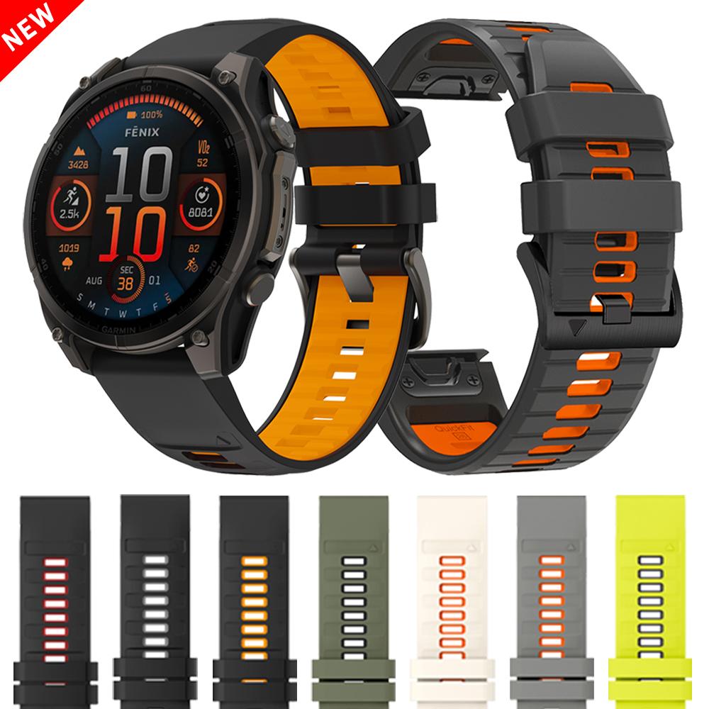 Cinturino in Silicone da 26mm 22mm Per Garmin Fenix 8 E 7 7X Pro 5 5X Plus 6 6X Pro Epix Gen 2 Cinturino Tactix 8 7/Enduro 3 Braccialetto QuickFit