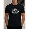 Europäische Größe Herren DIOS Englisches Muster Sommer Lässiges Kurzarm-T-Shirt