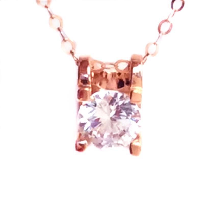 Exquisite Russian 585 Purple Gold Ins Temperament Exquisite And Delicate Shiny Bull Head Zircon Plated Rose Gold Necklace Women