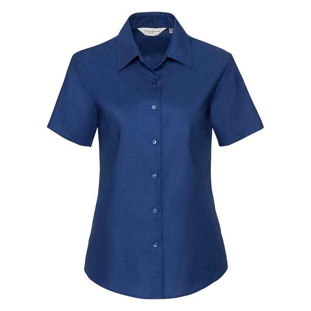 Russell Collection Womens/Ladies Oxford Short-Sleeved Shirt