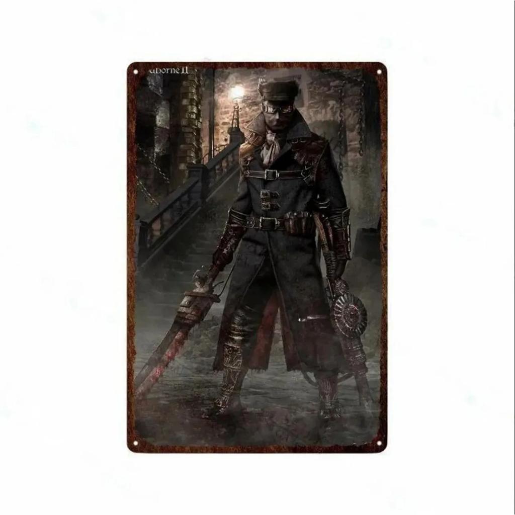 Plaque Metal Tin Signs Bloodborne Wall Decoration Vintage Art Posters Iron Painting for Man Cave Home Cafe Game Room Club Bar