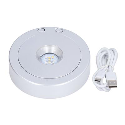 LED Display Base USB RGB Colorful Light Rotating Crystal Display Base Stand for Bottle Jewellery