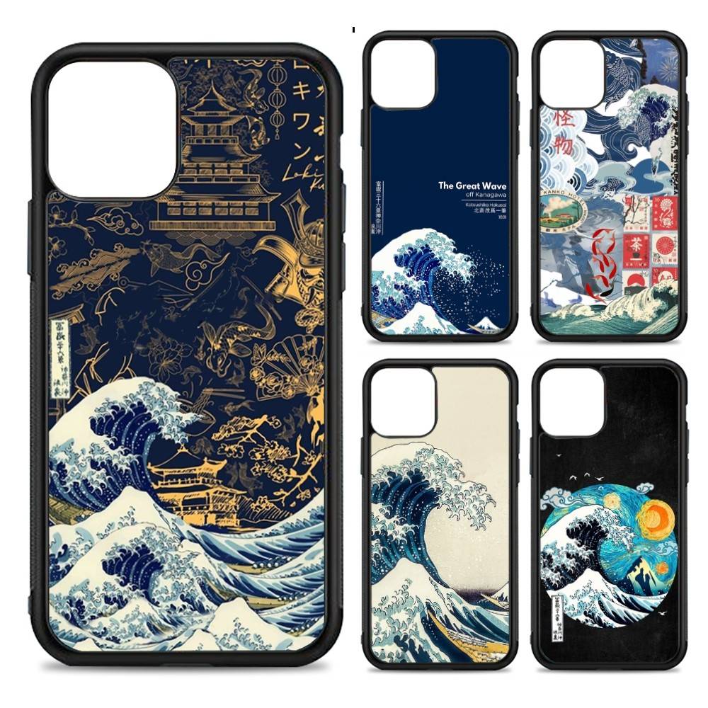 Classic Artwork Great Wave Off Kanagawa Phone Case For IPhone 17 16 Pro Max 11 12 13 14 15 Hard PC+TPU Bracket Back Cover