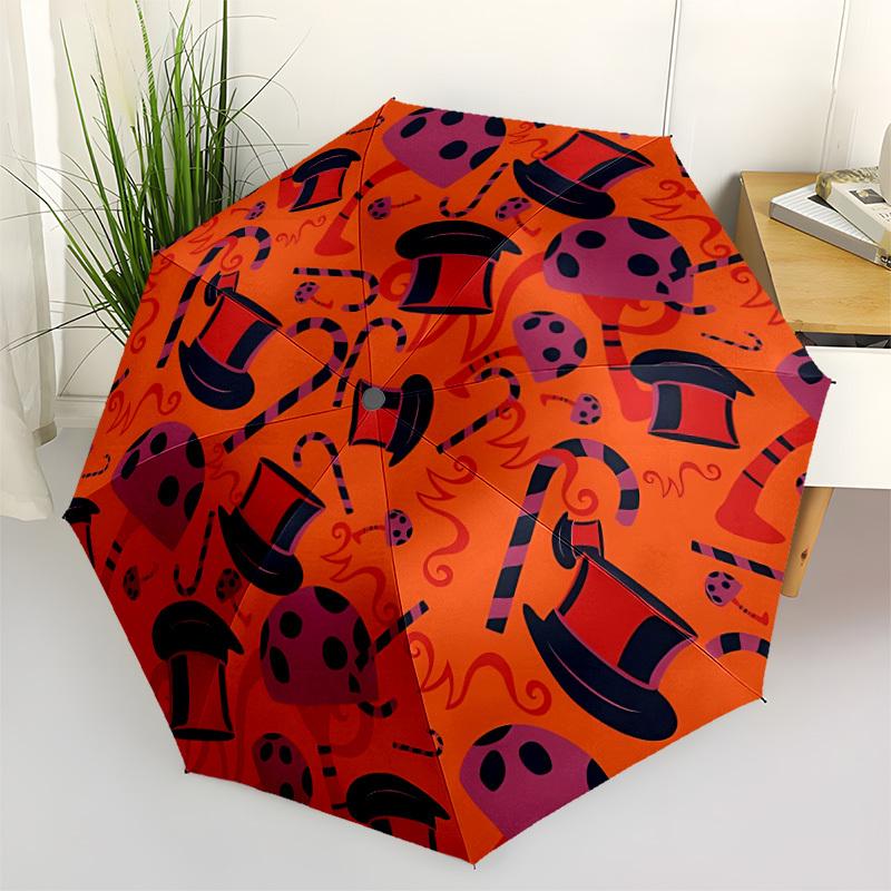 1pc Mushroom, Top Hat Umbrella - Automatic Open Compact Travel Umbrella with 35-Rib Durable Frame yy251021078