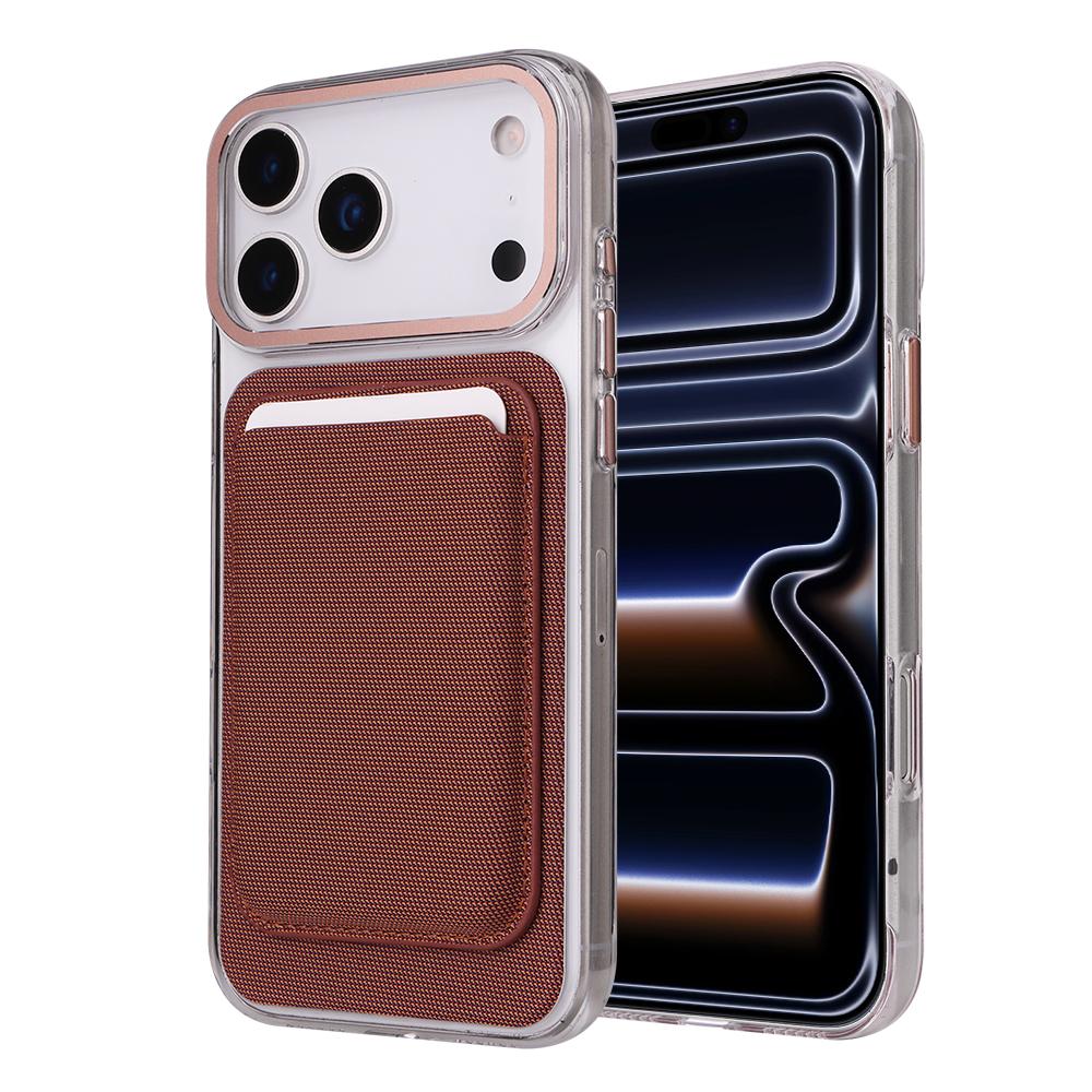 Porte-cartes détachable 2 en 1 Tissu technique magnétique Color block Coque antichoc pour téléphone pour iPhone 17 Pro max 16 15 Pour Magsafe