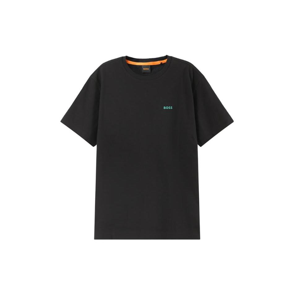 HUGO BOSS T-Shirts Men's Black Crew Neck Moderate Straight Fit 50485065-001