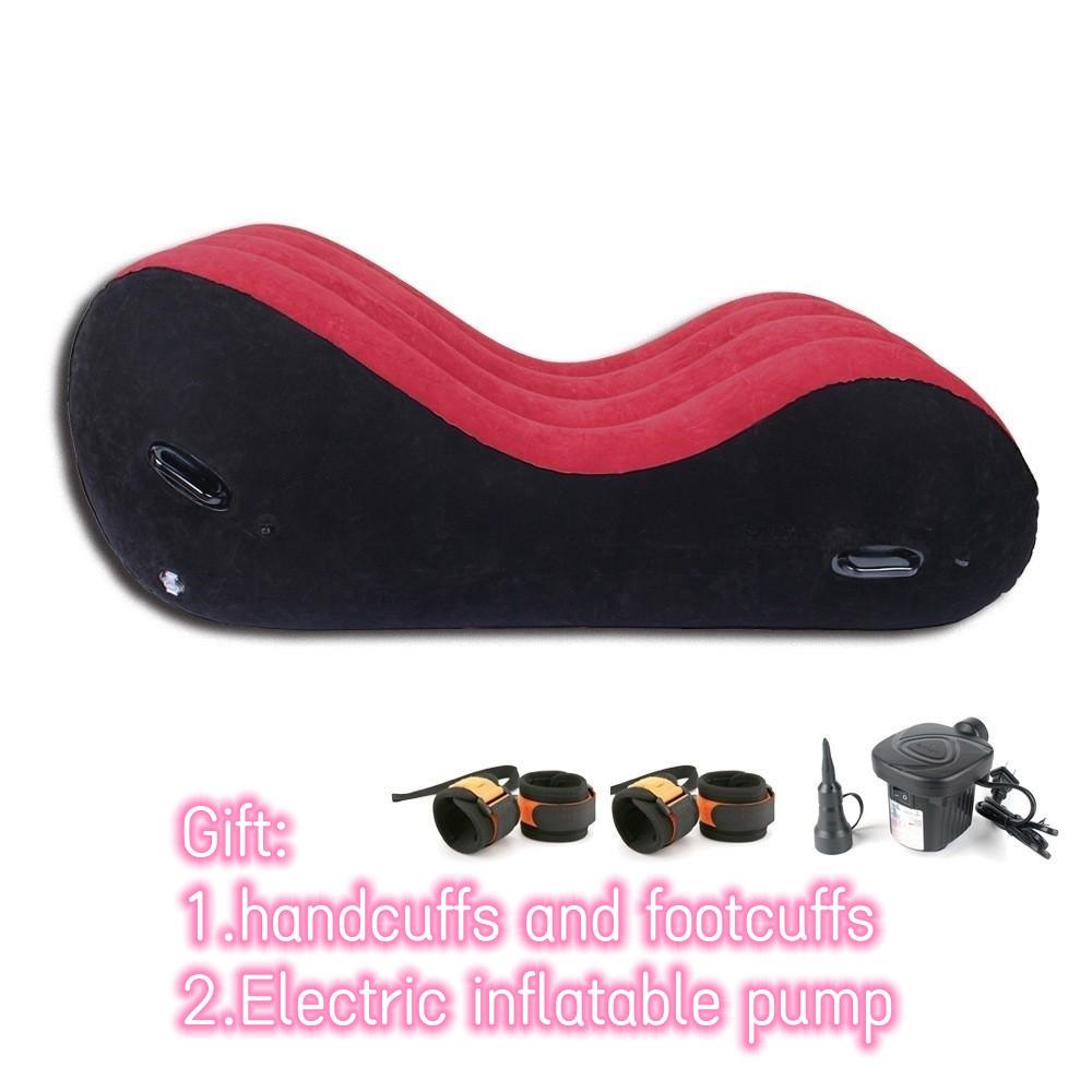 VaHppy Nafukovací rozkládací pohovka pro sexy područky ve tvaru písmene S, více poloh pro sexy Vločkování + PVC SM BDSM produkty pro dospělé Nábytek pro pohlavní křesla