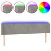 VidaXL Tête de Lit à LED Meuble de Chambre à Coucher Accessoire de Lit Double Tête de Cadre de Lit Intérieur Gris Clair 3123010