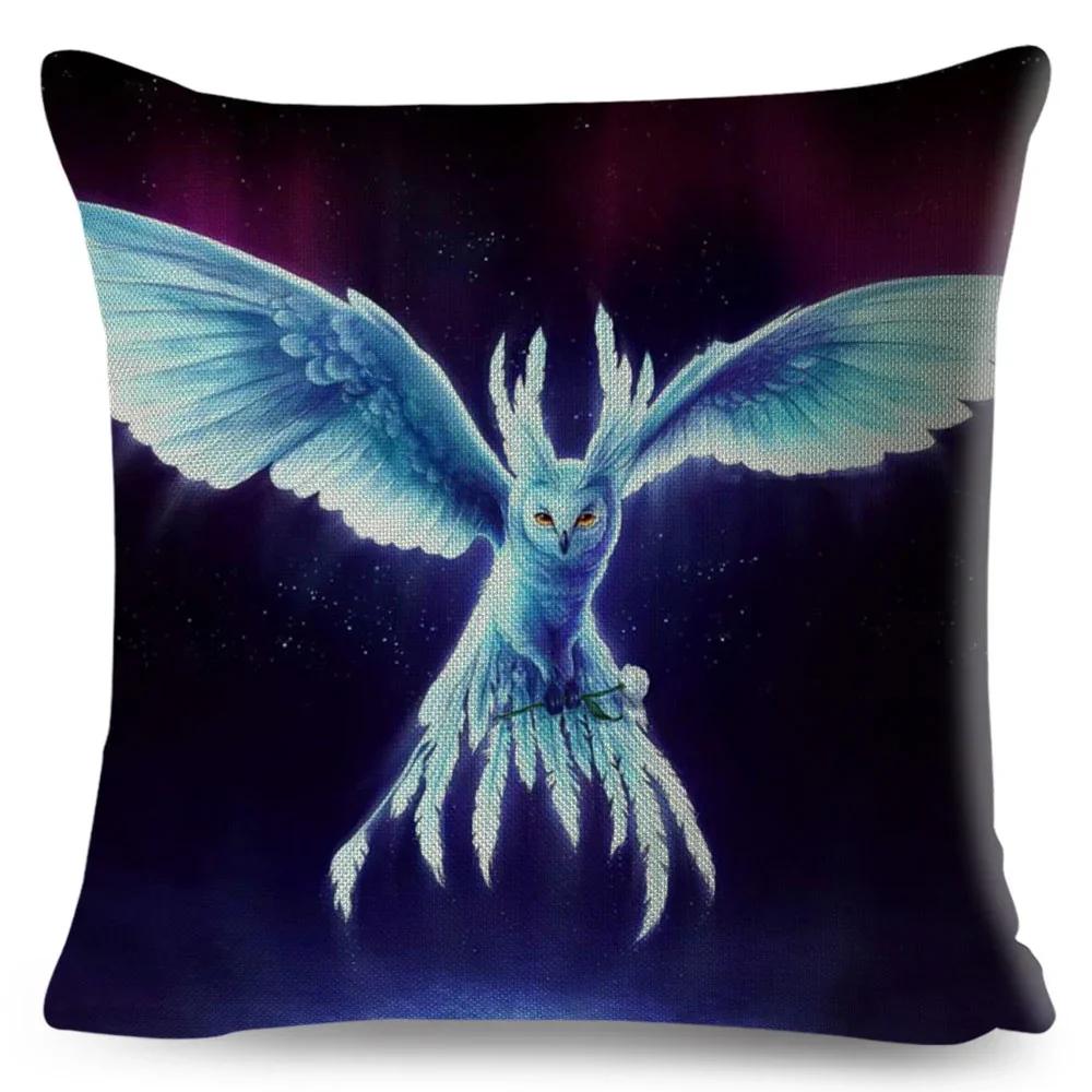 Mythology Lion Wolf Horse Pillow Case Decor Cartoon Water Color Animal Cushion Cover Polyester Pillowcase for Sofa Car Home