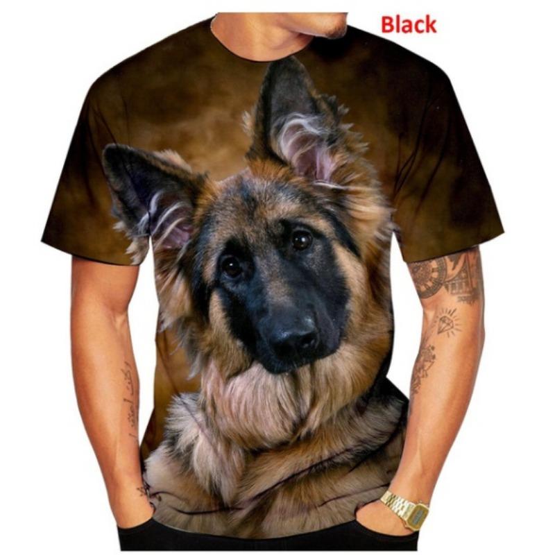 2024 Uomo Estate Nuova Moda Unisex Divertente T-shirt Cane Stampata 3D Carina Pastore Tedesco T-shirt Stampata 3D