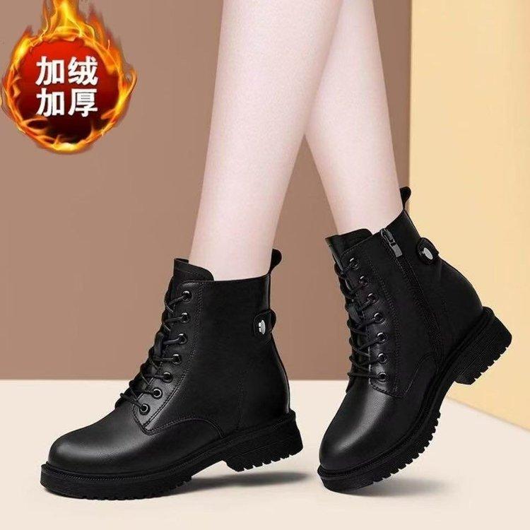 Rubber Boots with Round Toe and Side Zipper, Low heelPUFashion Boots with Platform Sole Short Boots2025Women's Winter Snow Boots