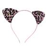 Leopard Pattern Cats Ear Headband for Women and Girl Costume Hairhoop Music Festival Holiday Party Gathering Hairband