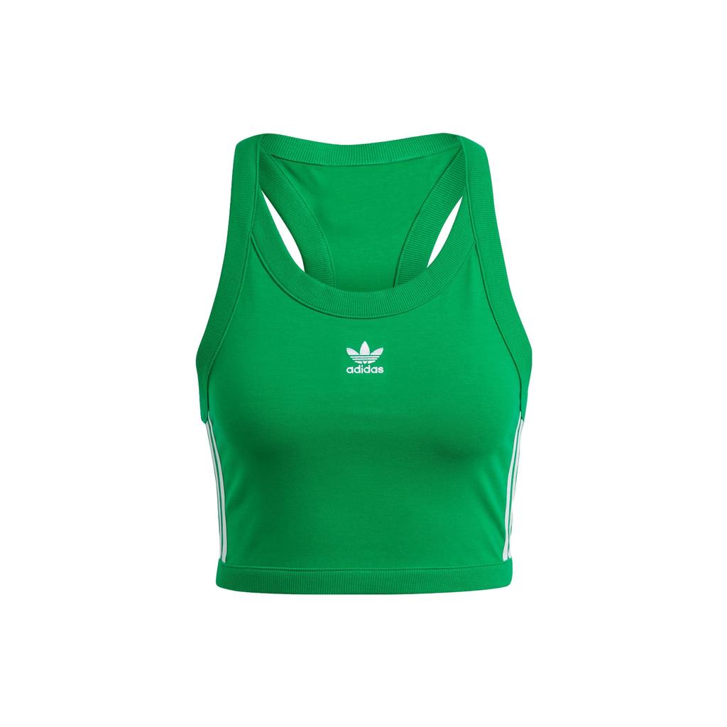 Adidas Originals Spicy Girl Series Three-Stripe Logo Round Neck Sports Tank Top Women Tops Green IK6586
