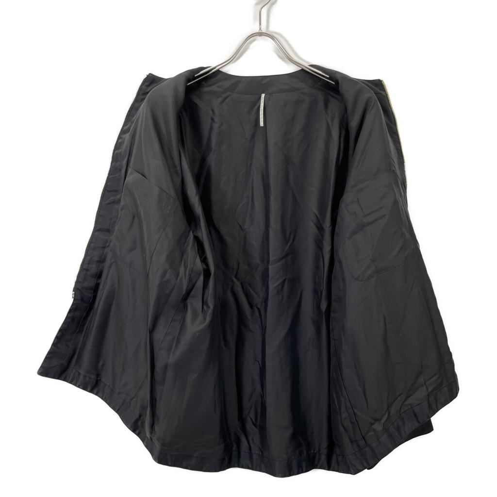 M's Braque 2225702D Black and White Wool Blend Houndstooth Collarless Tweet Zip Jacket Jacket ML Black WhiteUsed