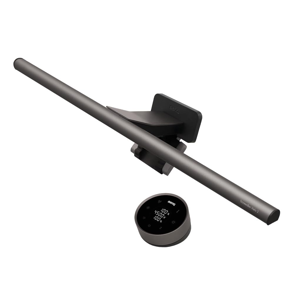 

Светодиодная лампа для монитора BenQ ScreenBar Halo 2 с подсветкой, без бликов, для защиты глаз, беспроводной пульт дистанционного управления, автоматическое затемнение, совместима с плоскими и